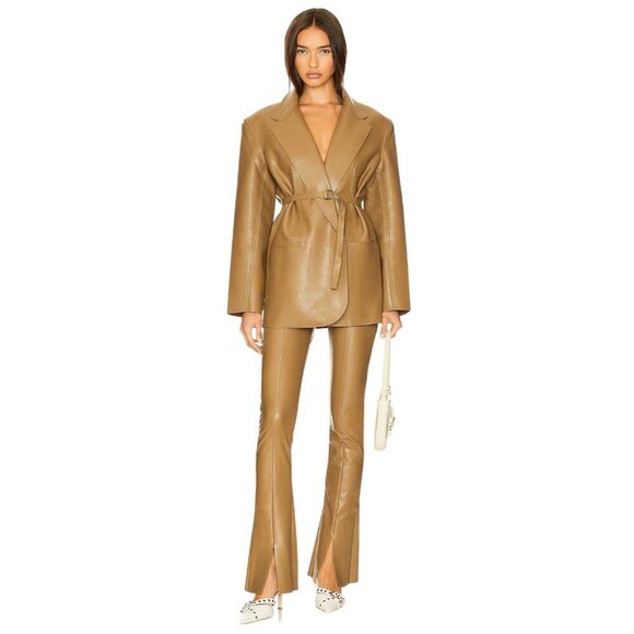 Norma Kamali Spat Legging in Woods Small New Womens Vegan Faux Leather - Picture 4 of 15